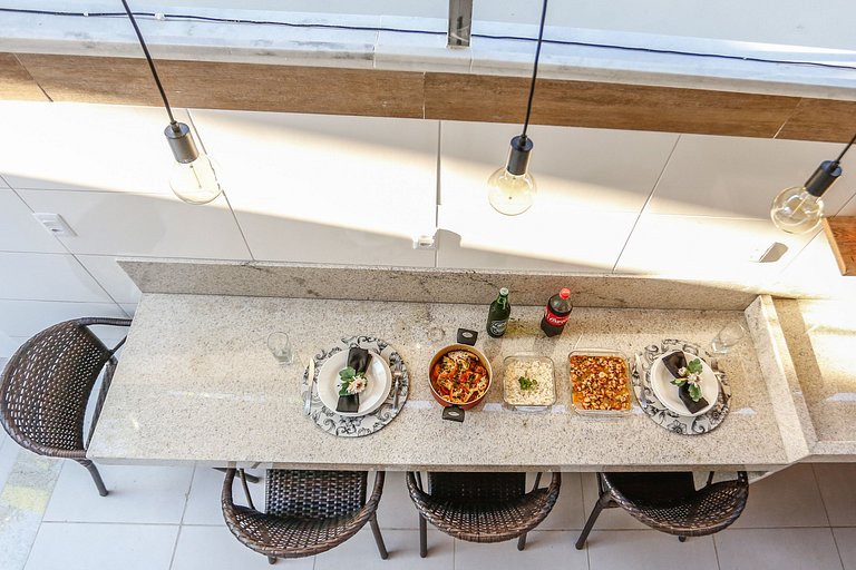 3 quartos com área gourmet e 2 vagas e piscina - Apto Bellos