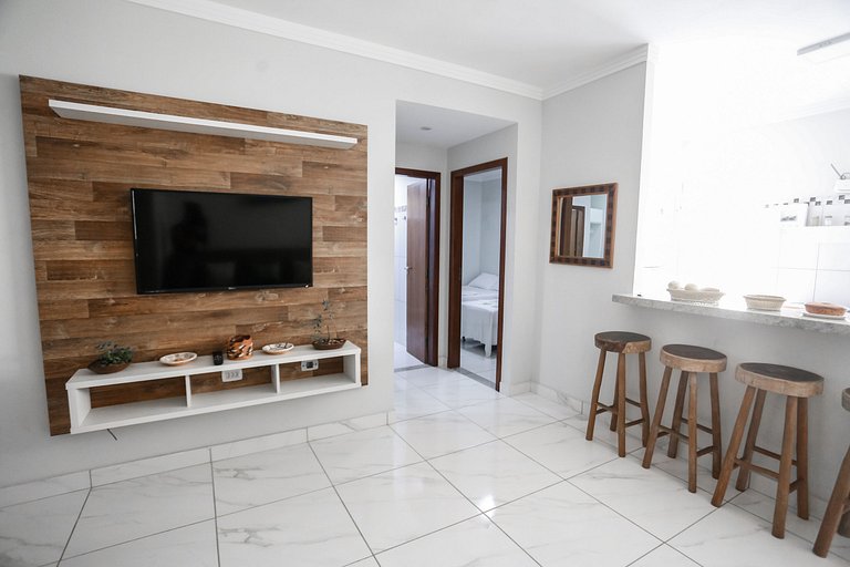 Apartamento emTaperapuan , 2 quartos, 600m da praia, Porto